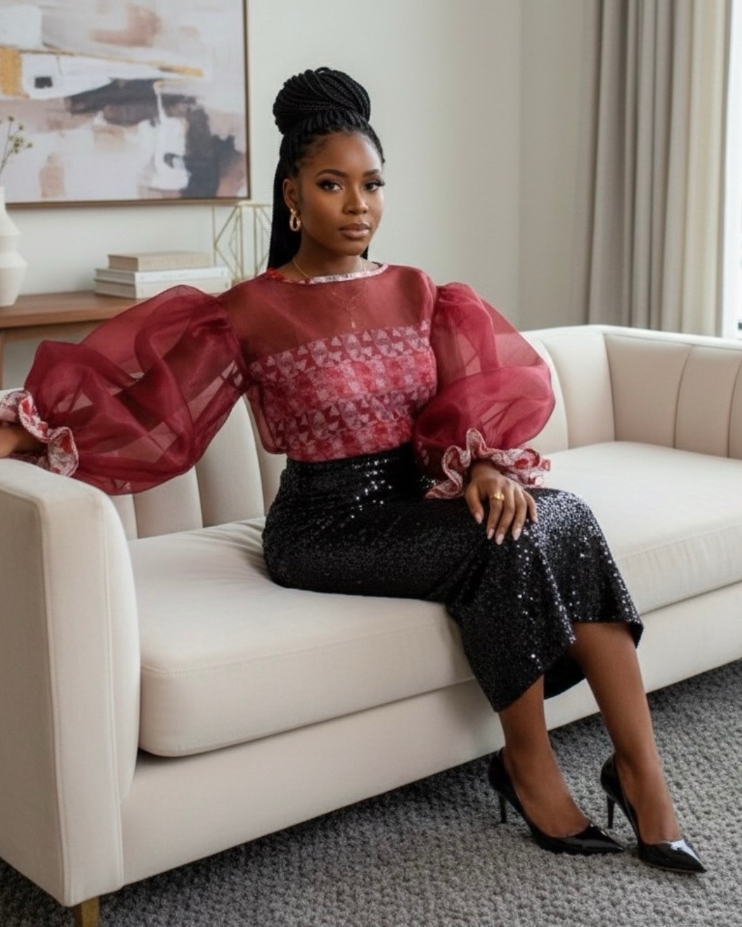 Sheer Petals Organza Top - Image 3