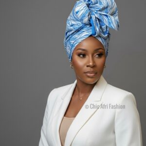 Azure African Print Headwrap