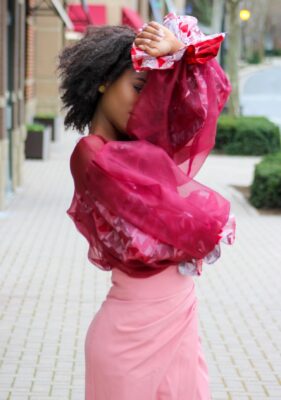 Sheer Petals Organza Top